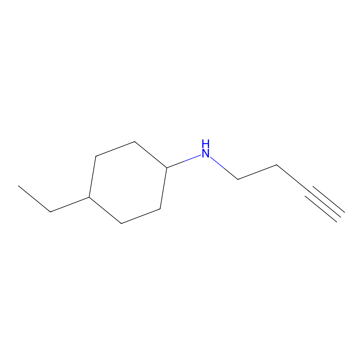 n-(But-3-yn-1-yl)-4-ethylcyclohexan-1-amine molecular structure, CAS 1340131-09-0