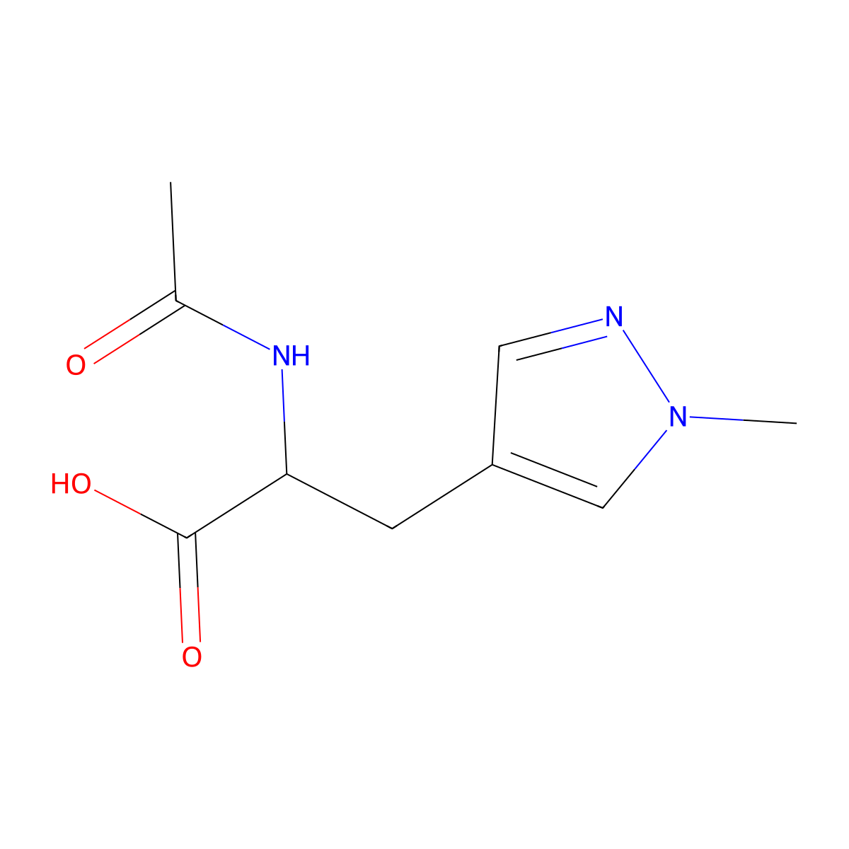 2-acetamido-3-(1-methyl-1H-pyrazol-4-yl)propanoic acid molecular structure, CAS 1340131-19-2