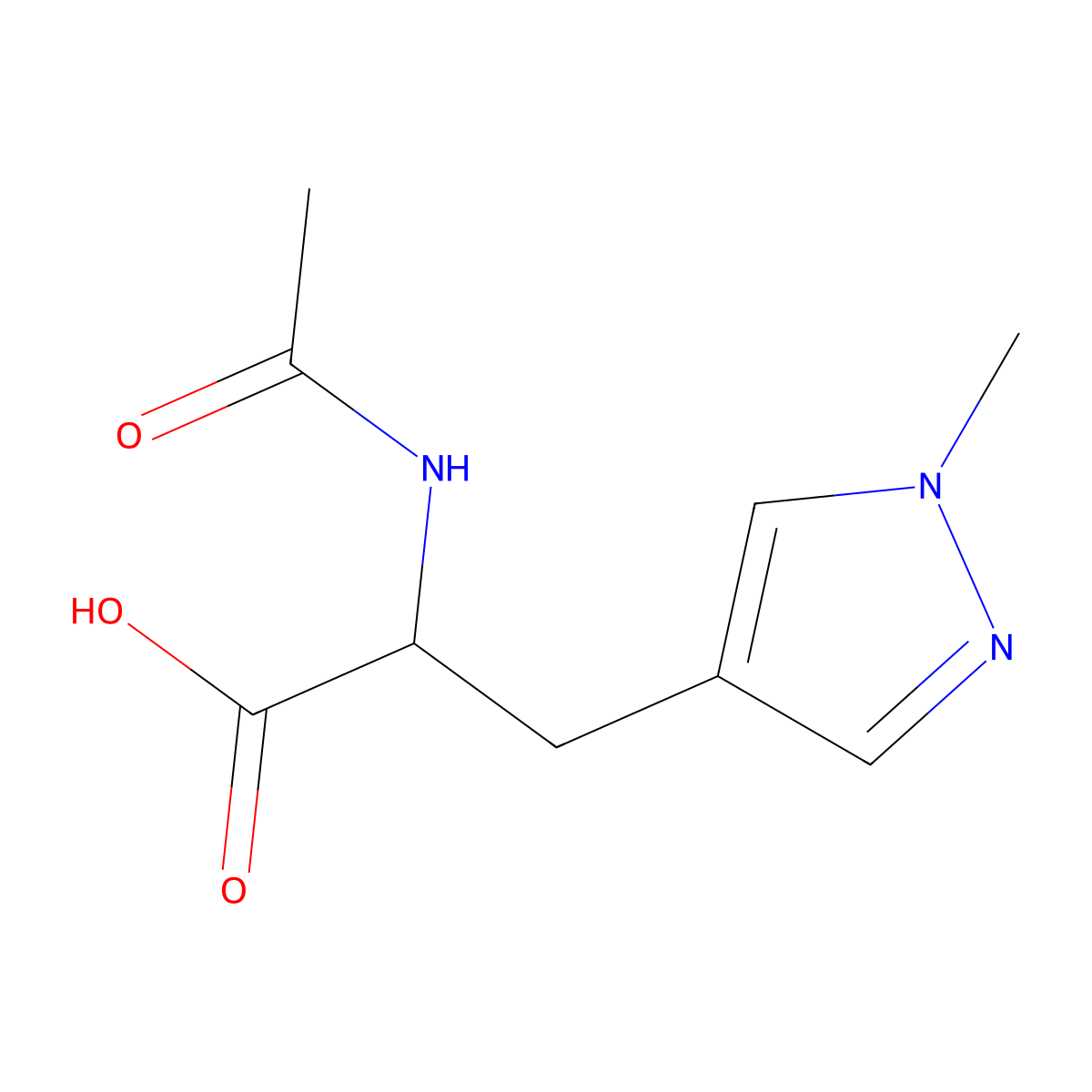 2-acetamido-3-(1-methyl-1H-pyrazol-4-yl)propanoic acid molecular structure, CAS 1340131-19-2
