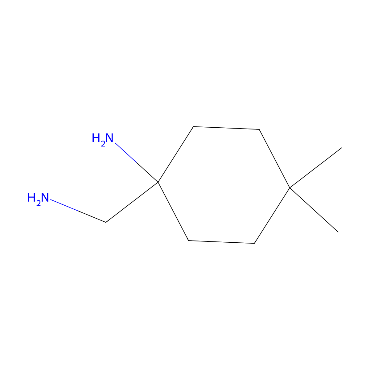 1-(Aminomethyl)-4,4-dimethylcyclohexan-1-amine molecular structure, CAS 1340132-32-2