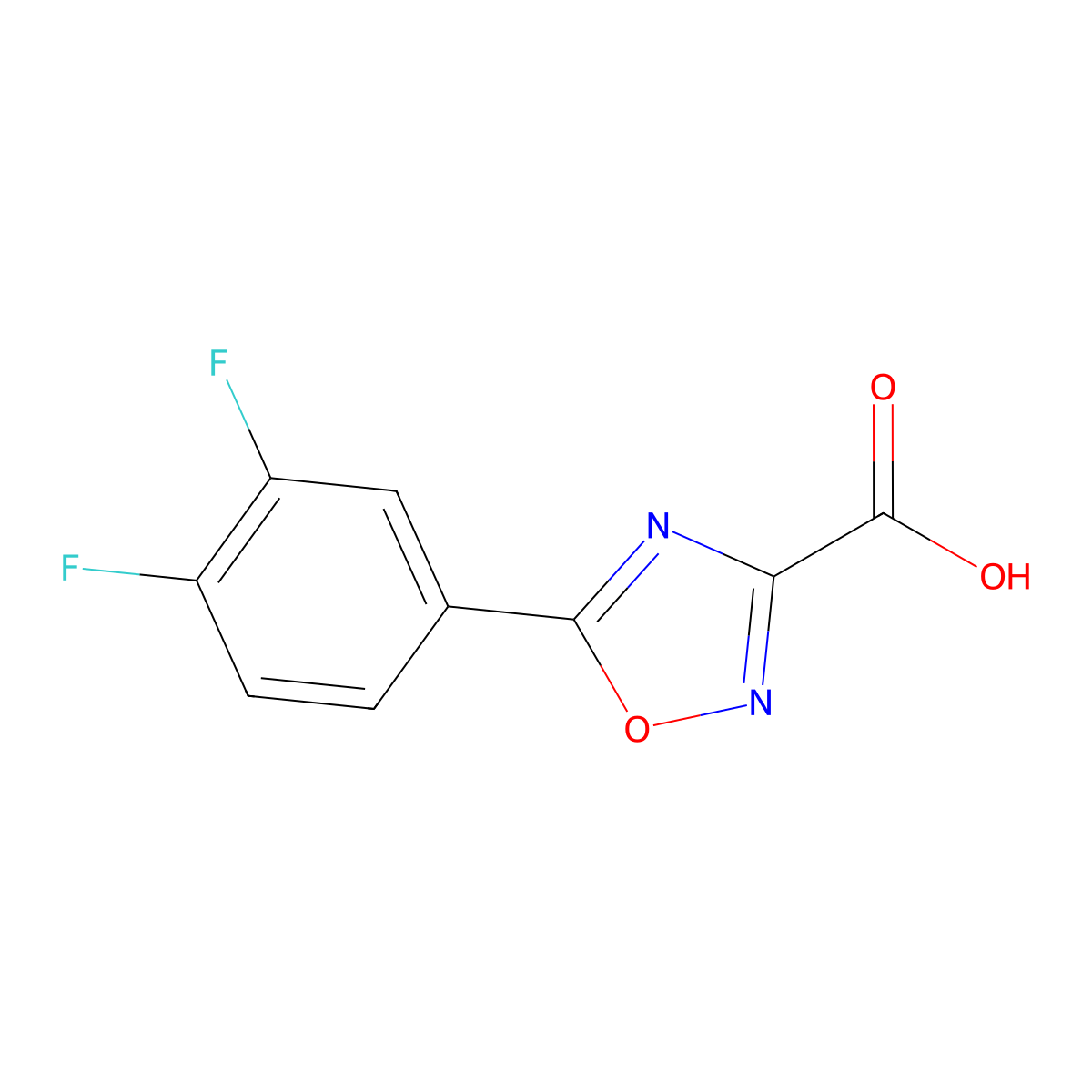 5-(3,4-Difluorophenyl)-1,2,4-oxadiazole-3-carboxylic acid molecular structure, CAS 1340132-51-5