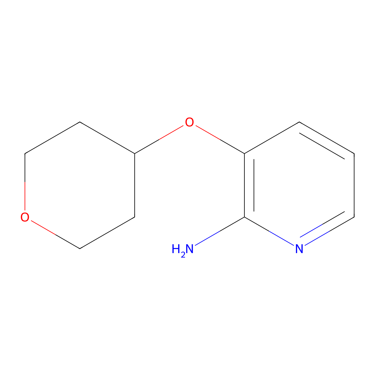 3-(Oxan-4-yloxy)pyridin-2-amine molecular structure, CAS 1340135-32-1