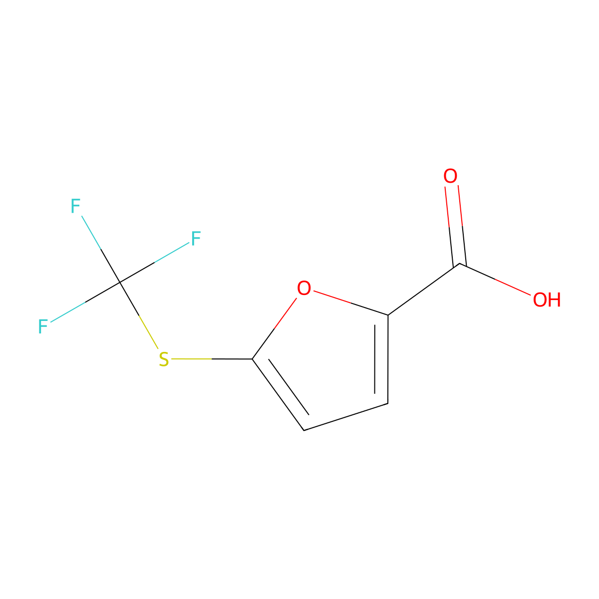 5-[(Trifluoromethyl)sulfanyl]furan-2-carboxylic acid molecular structure, CAS 1340136-76-6
