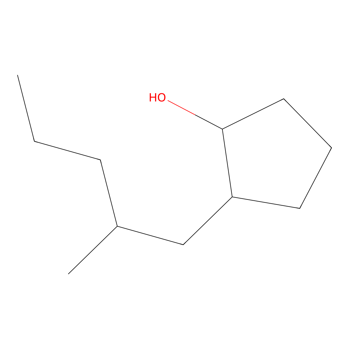 2-(2-Methylpentyl)cyclopentan-1-ol molecular structure, CAS 1340137-02-1