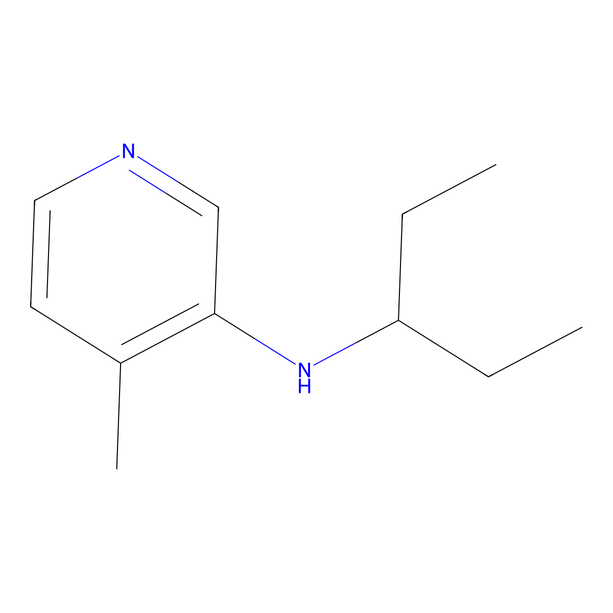 4-methyl-N-(pentan-3-yl)pyridin-3-amine molecular structure, CAS 1340137-87-2
