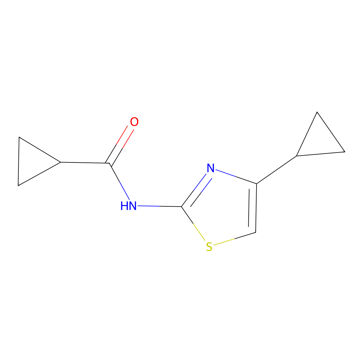 N-(4-cyclopropyl-1,3-thiazol-2-yl)cyclopropanecarboxamide molecular structure, CAS 1340139-54-9