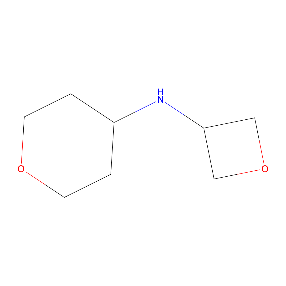 N-(oxetan-3-yl)oxan-4-amine molecular structure, CAS 1340143-38-5