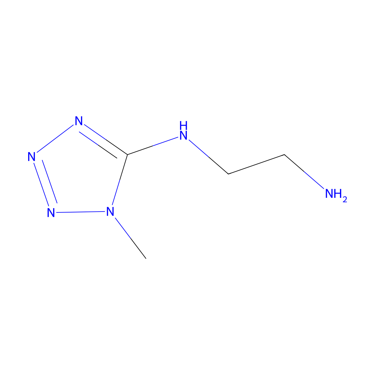 N-(2-aminoethyl)-1-methyl-1H-1,2,3,4-tetrazol-5-amine molecular structure, CAS 1340144-46-8