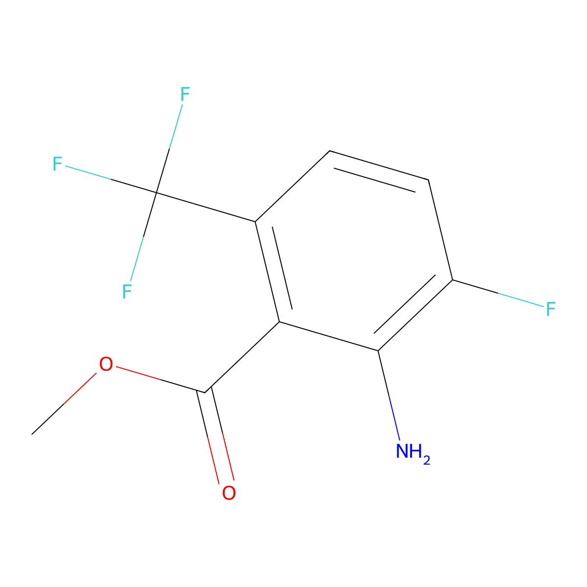 Methyl 2-amino-3-fluoro-6-(trifluoromethyl)benzoate molecular structure, CAS 1340145-56-3