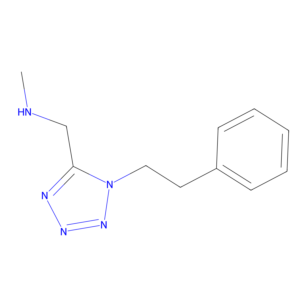 methyl({[1-(2-phenylethyl)-1H-1,2,3,4-tetrazol-5-yl]methyl})amine molecular structure, CAS 1340146-25-9