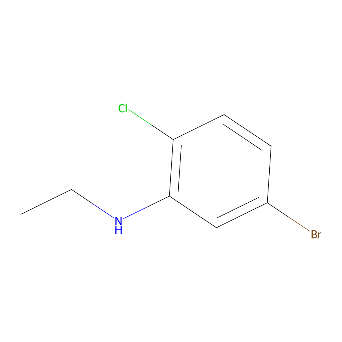 5-bromo-2-chloro-N-ethylaniline molecular structure, CAS 1340149-02-1