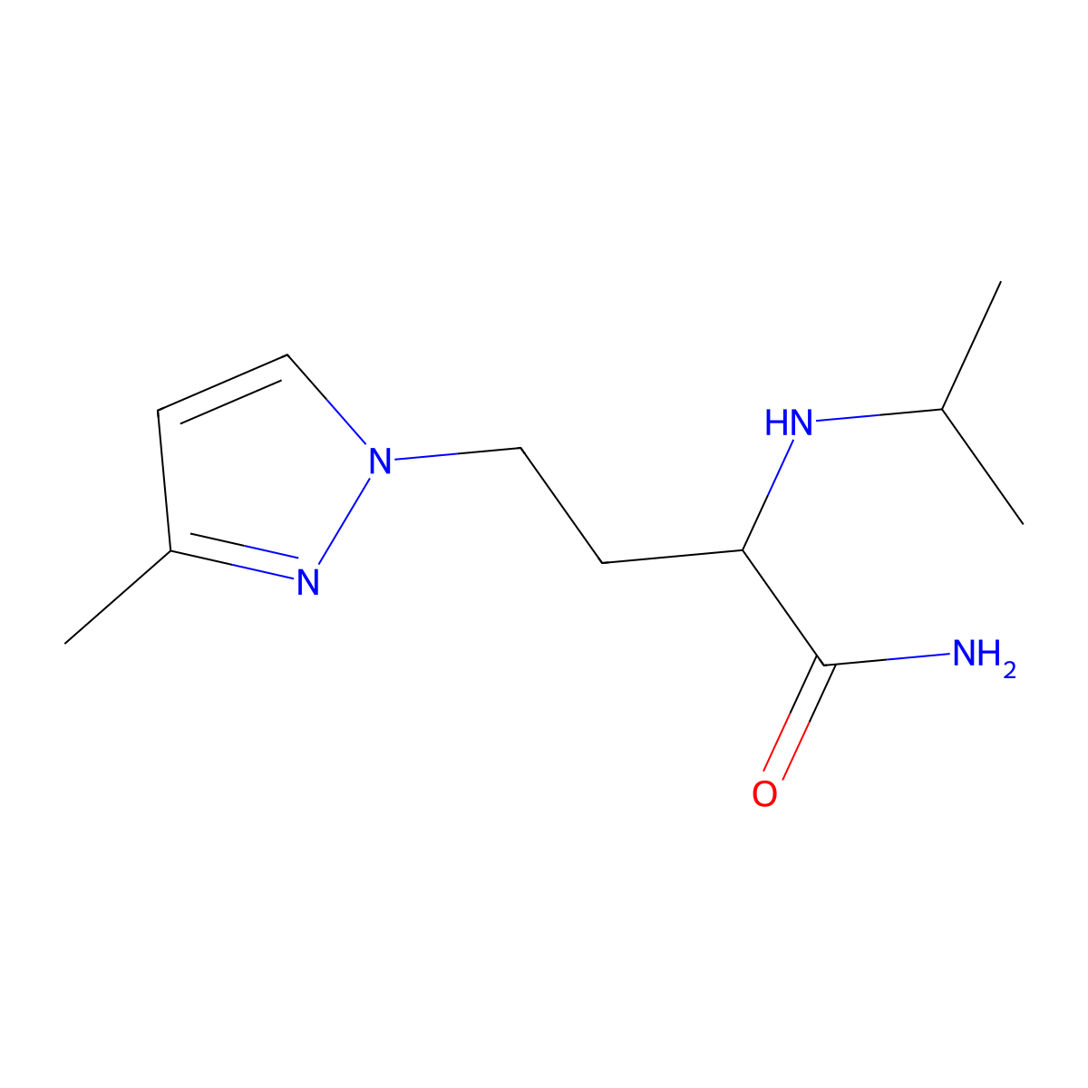 2-(Isopropylamino)-4-(3-methyl-1h-pyrazol-1-yl)butanamide molecular structure, CAS 1340151-11-2