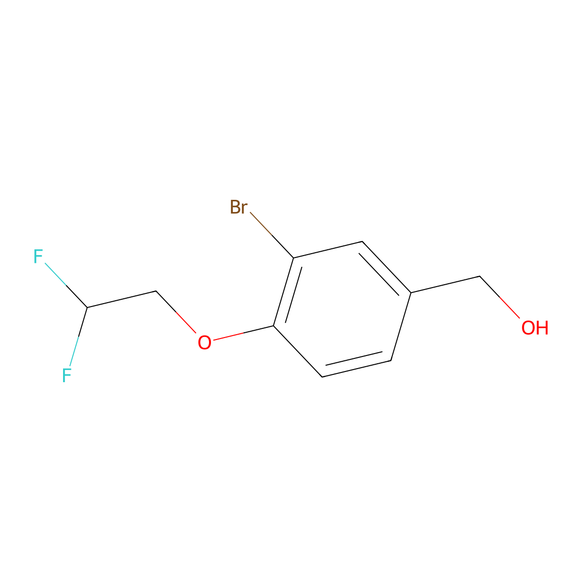 (3-Bromo-4-(2,2-difluoroethoxy)phenyl)methanol molecular structure, CAS 1340151-27-0