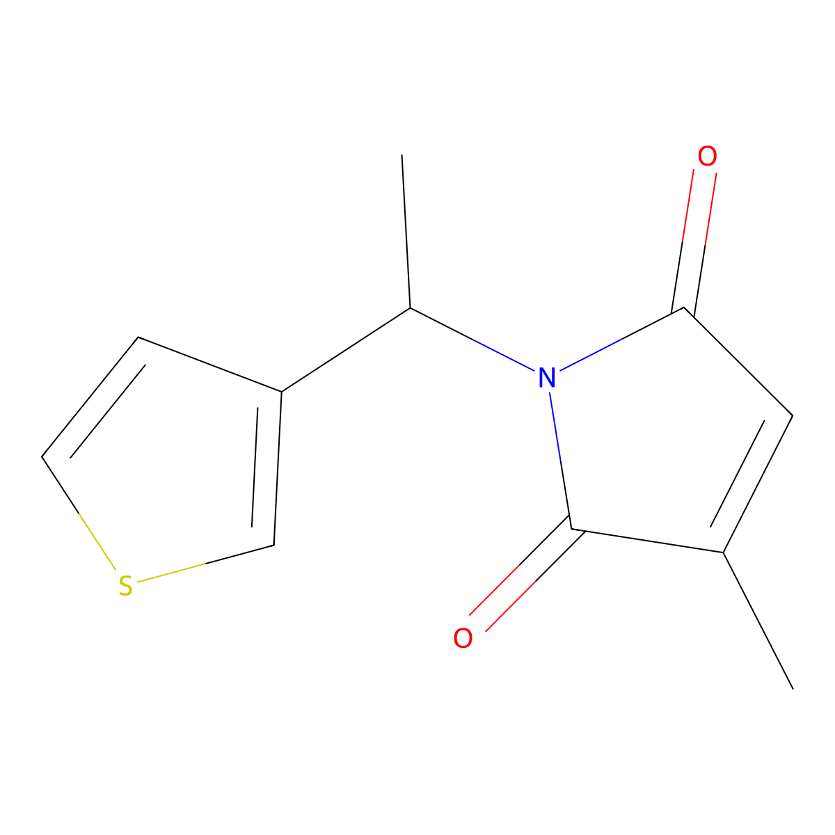 3-methyl-1-[1-(thiophen-3-yl)ethyl]-2,5-dihydro-1H-pyrrole-2,5-dione molecular structure, CAS 1340152-09-1
