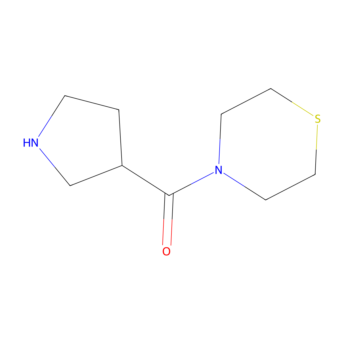4-(Pyrrolidine-3-carbonyl)thiomorpholine molecular structure, CAS 1340152-78-4