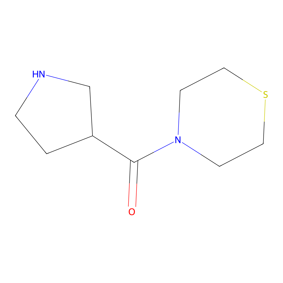 4-(Pyrrolidine-3-carbonyl)thiomorpholine molecular structure, CAS 1340152-78-4