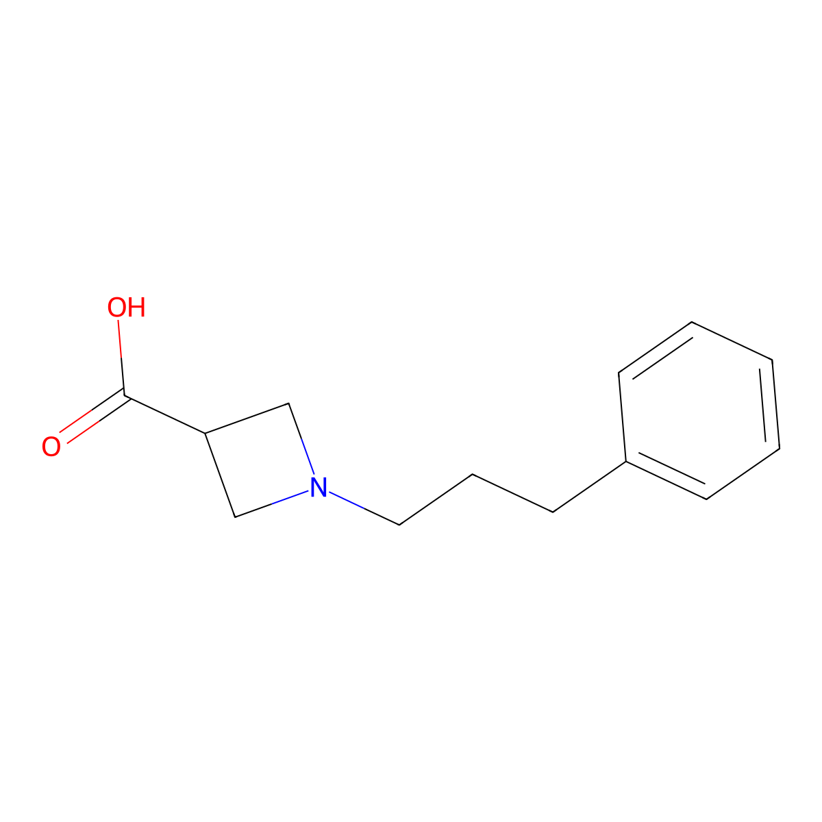 1-(3-Phenylpropyl)azetidine-3-carboxylic acid molecular structure, CAS 1340153-75-4