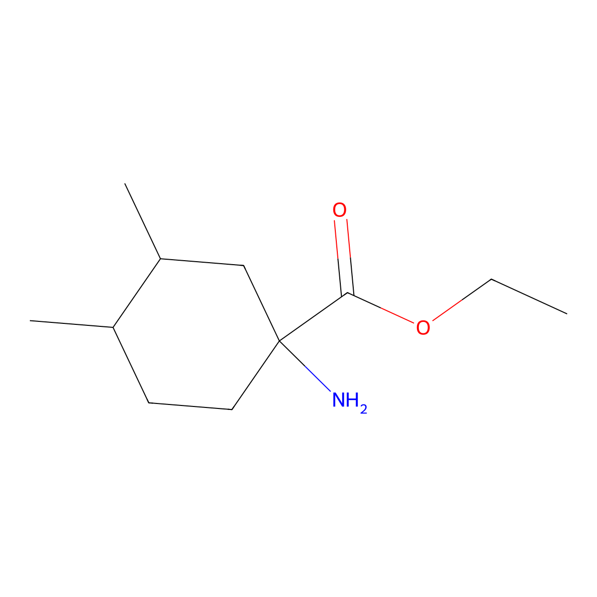 Ethyl 1-amino-3,4-dimethylcyclohexane-1-carboxylate molecular structure, CAS 1340154-22-4