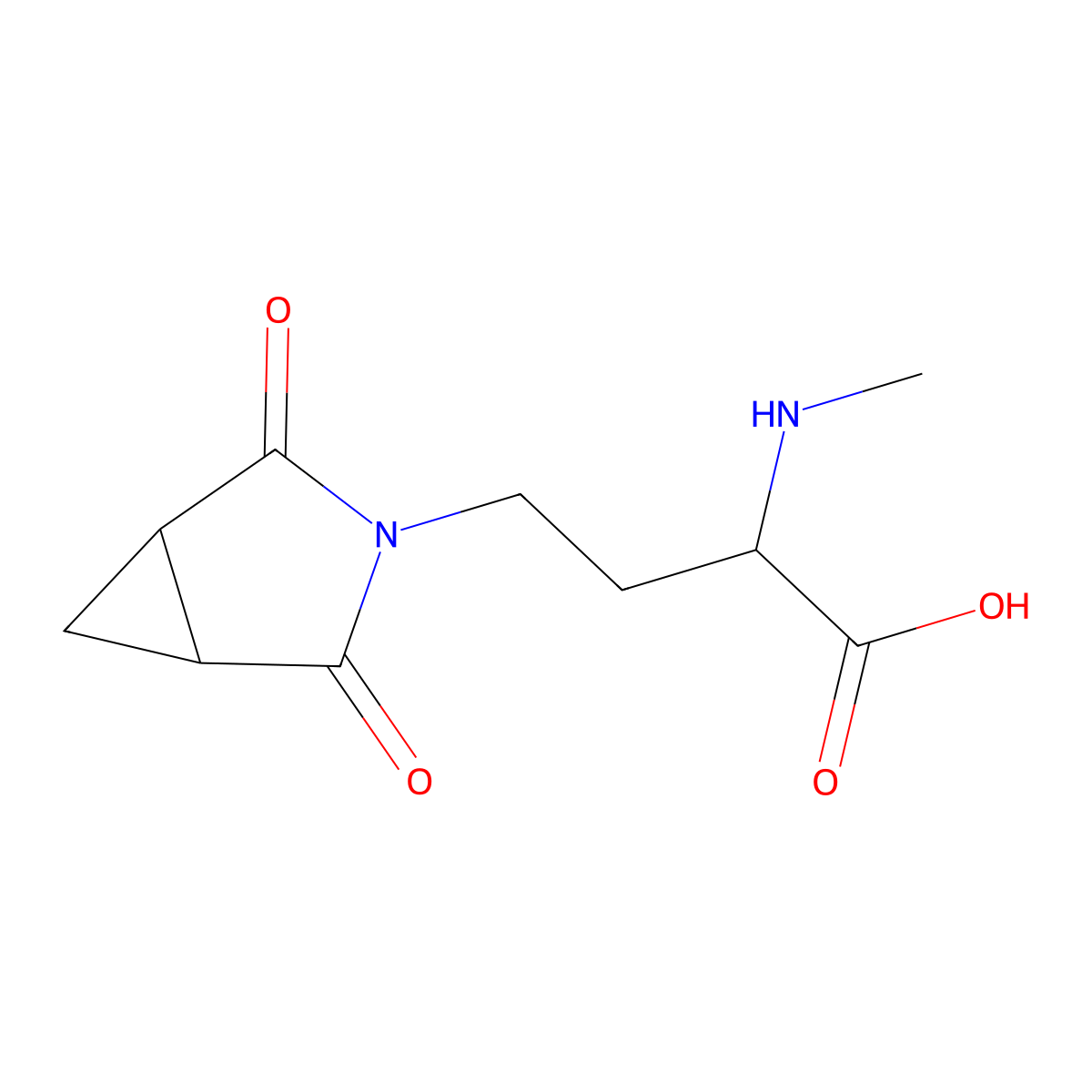 4-(2,4-Dioxo-3-azabicyclo[3.1.0]hexan-3-yl)-2-(methylamino)butanoic acid molecular structure, CAS 1340154-31-5