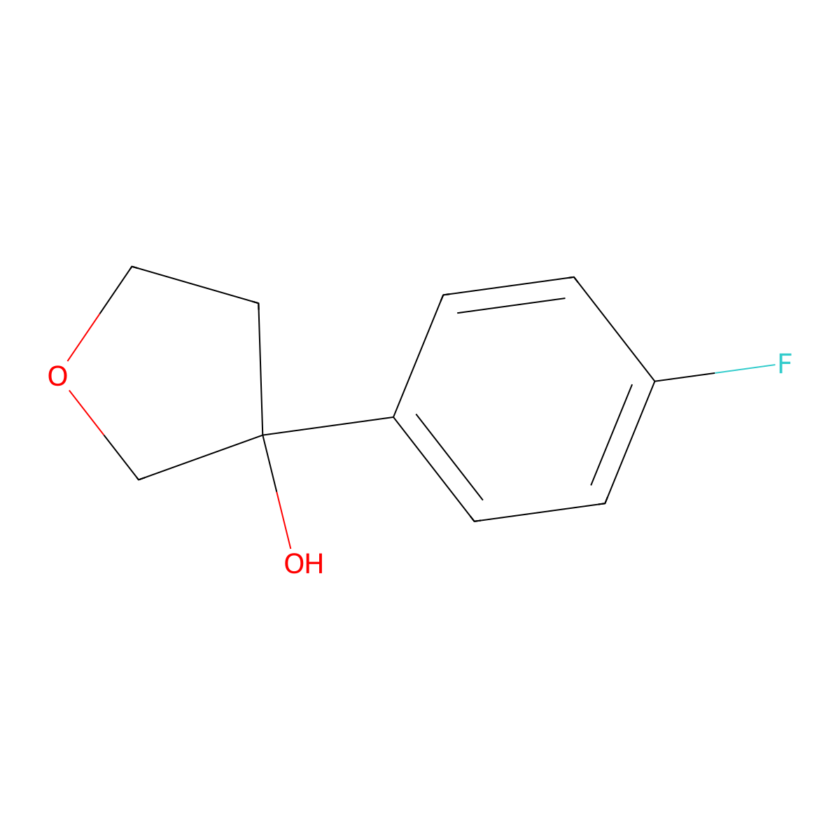 3-(4-Fluorophenyl)tetrahydrofuran-3-ol molecular structure, CAS 1340154-71-3