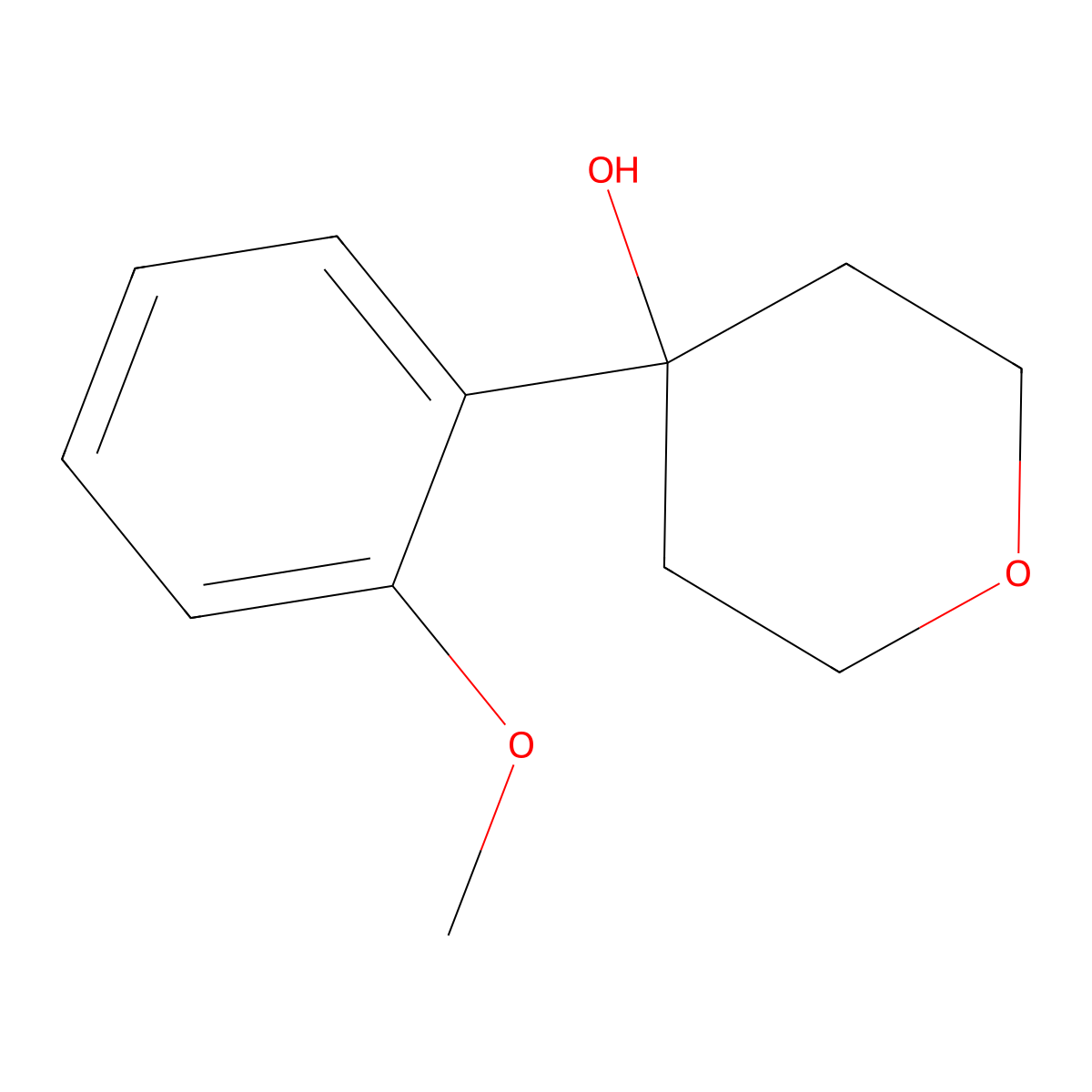 4-(2-methoxyphenyl)tetrahydro-2H-pyran-4-ol molecular structure, CAS 1340155-90-9