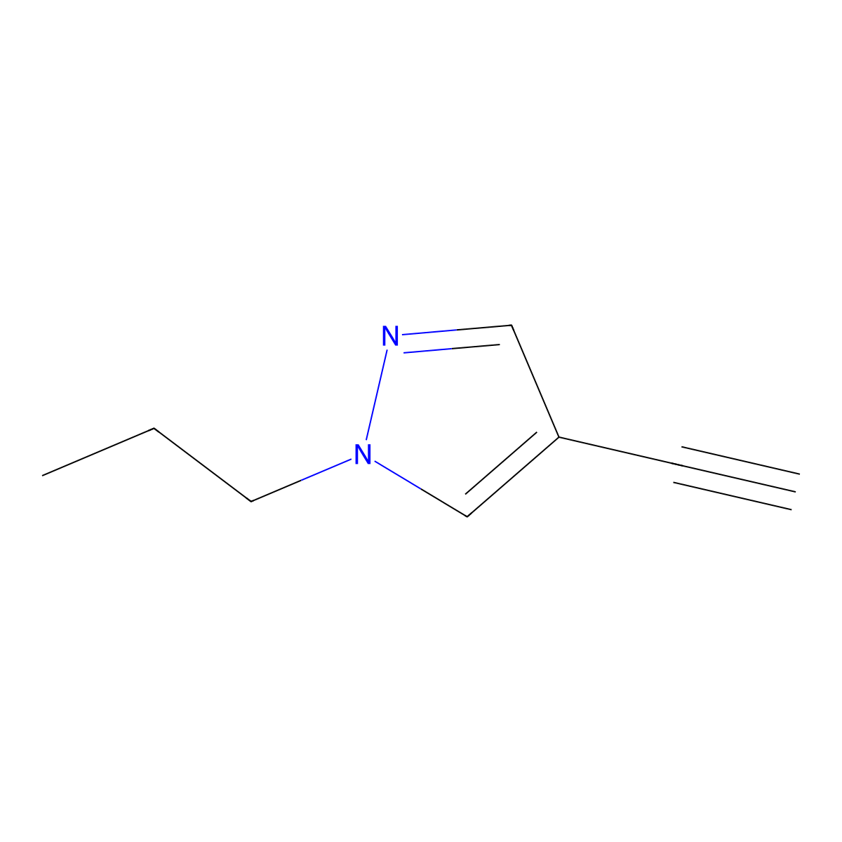 4-ethynyl-1-propyl-1H-pyrazole molecular structure, CAS 1340156-26-4