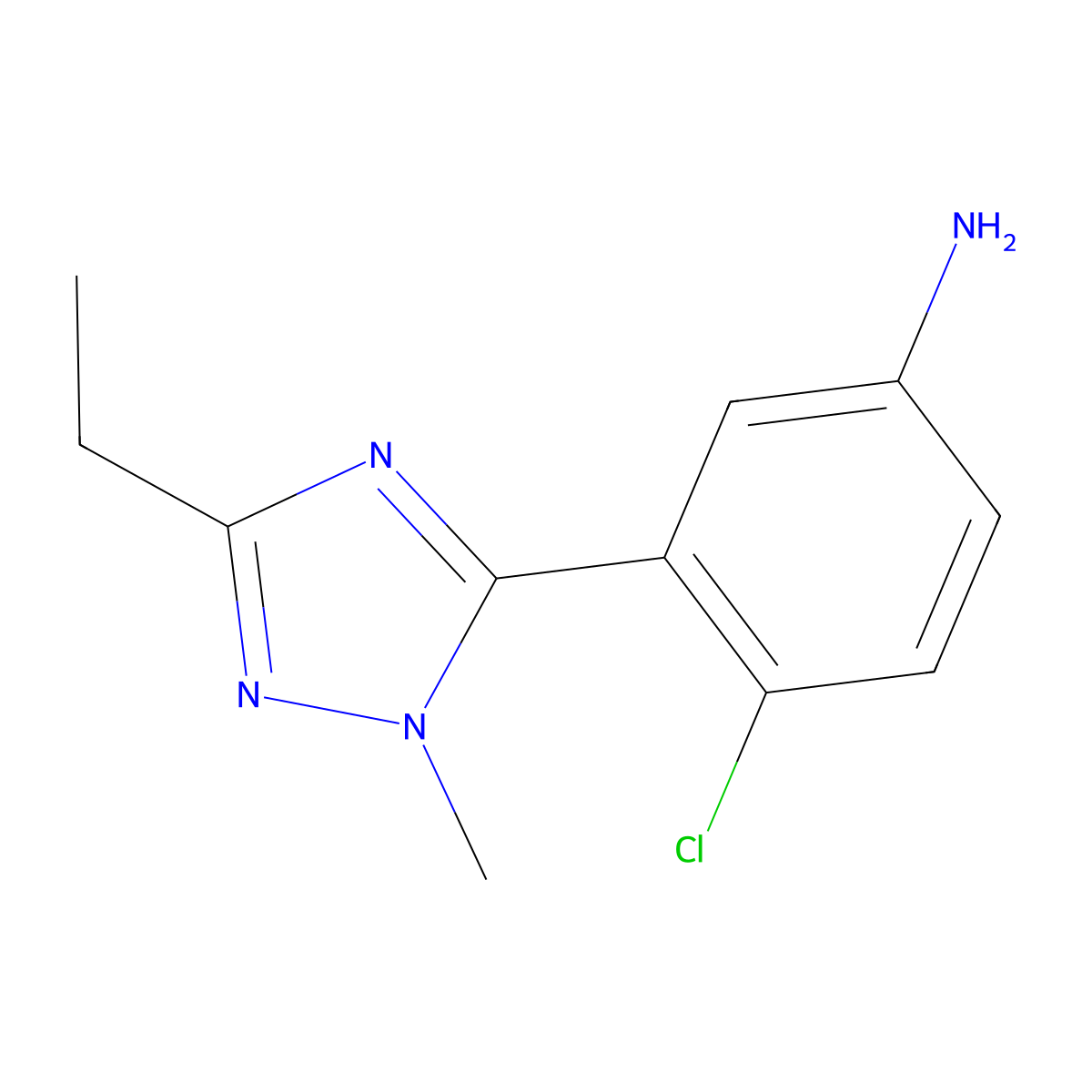 4-Chloro-3-(3-ethyl-1-methyl-1h-1,2,4-triazol-5-yl)aniline molecular structure, CAS 1340157-20-1