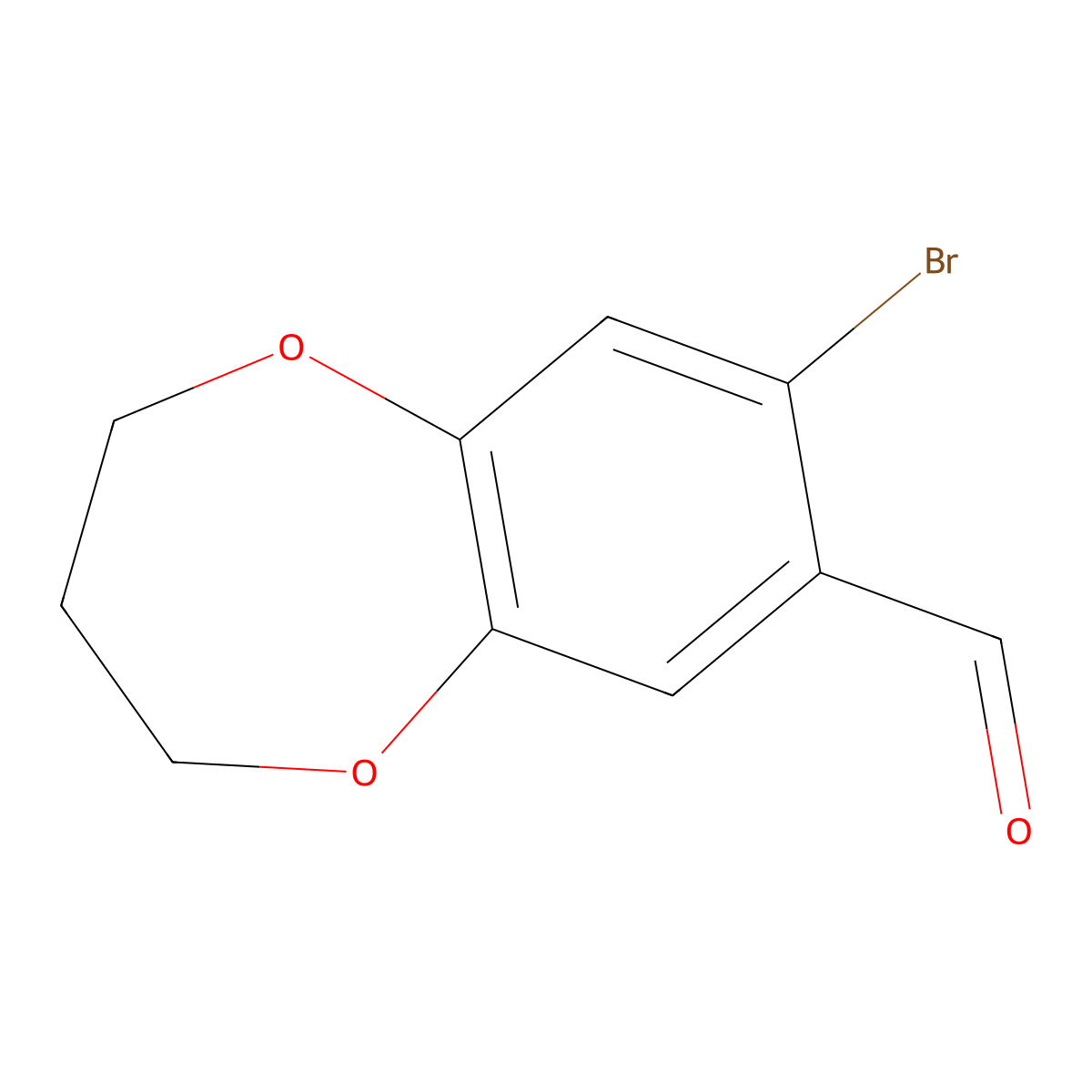 8-bromo-3,4-dihydro-2H-benzo[b][1,4]dioxepine-7-carbaldehyde molecular structure, CAS 1340157-48-3
