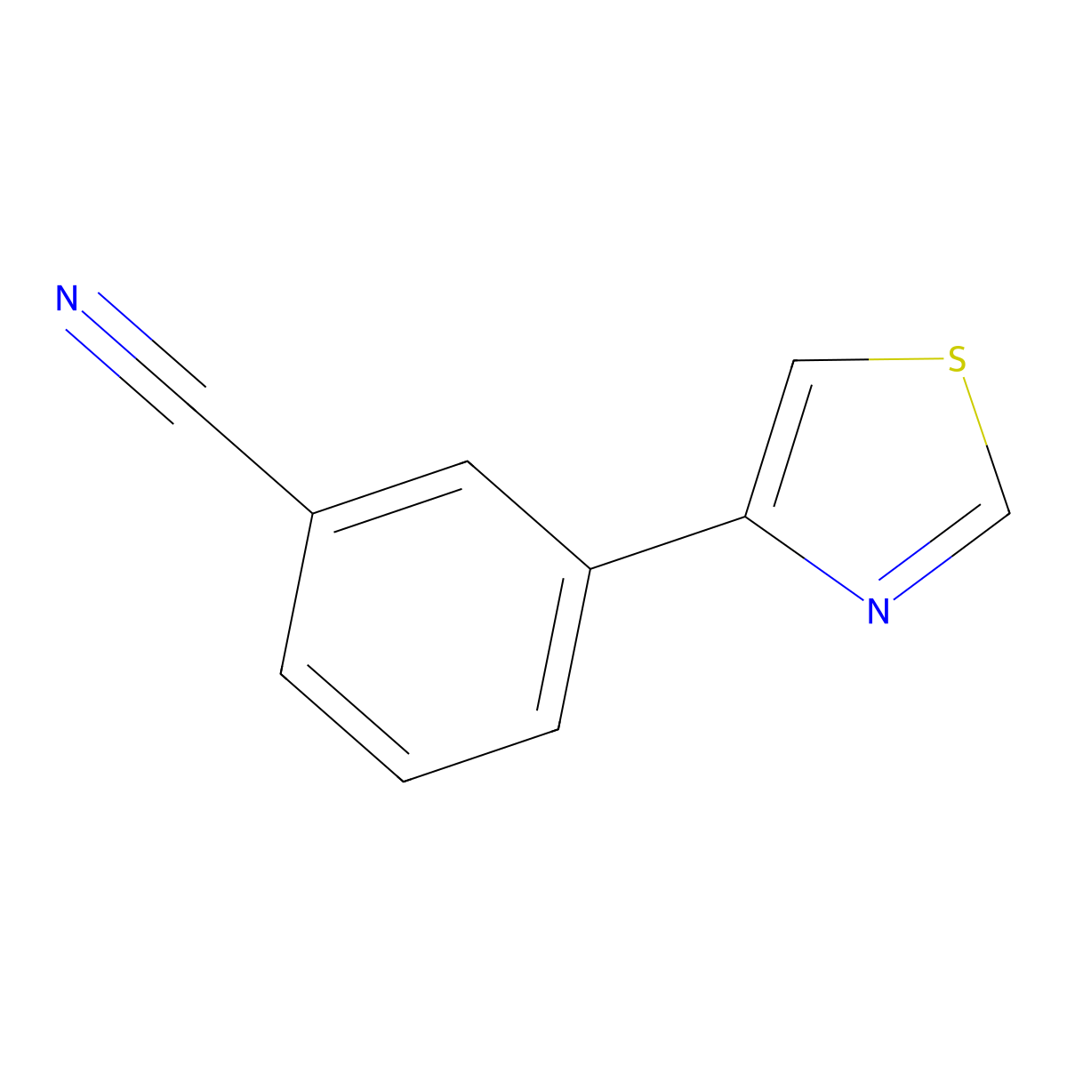 3-(1,3-Thiazol-4-yl)benzonitrile molecular structure, CAS 1340158-15-7