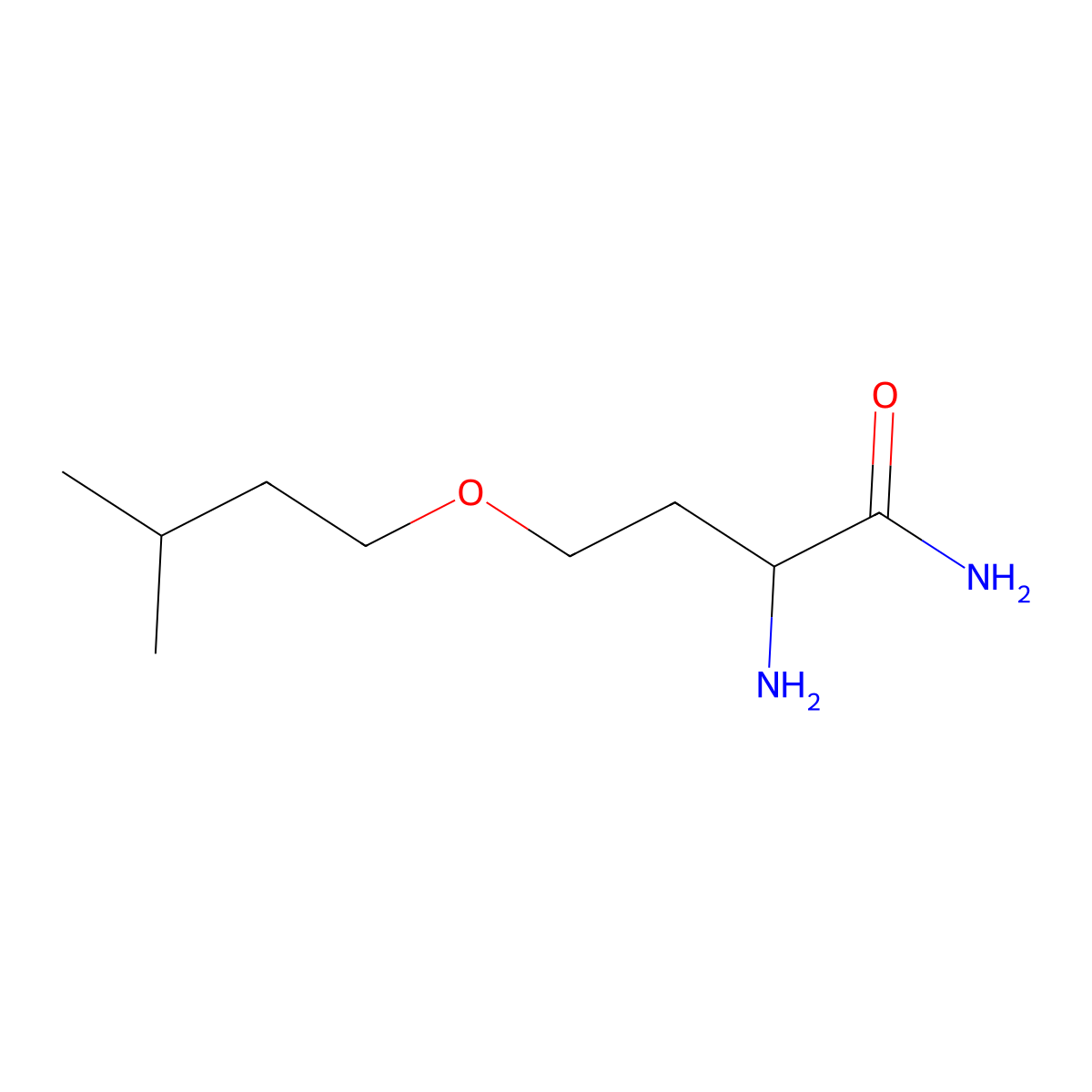 2-Amino-4-(isopentyloxy)butanamide molecular structure, CAS 1340160-29-3