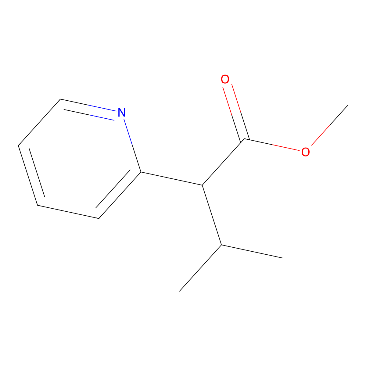 Methyl 3-methyl-2-(pyridin-2-yl)butanoate molecular structure, CAS 1340161-11-6
