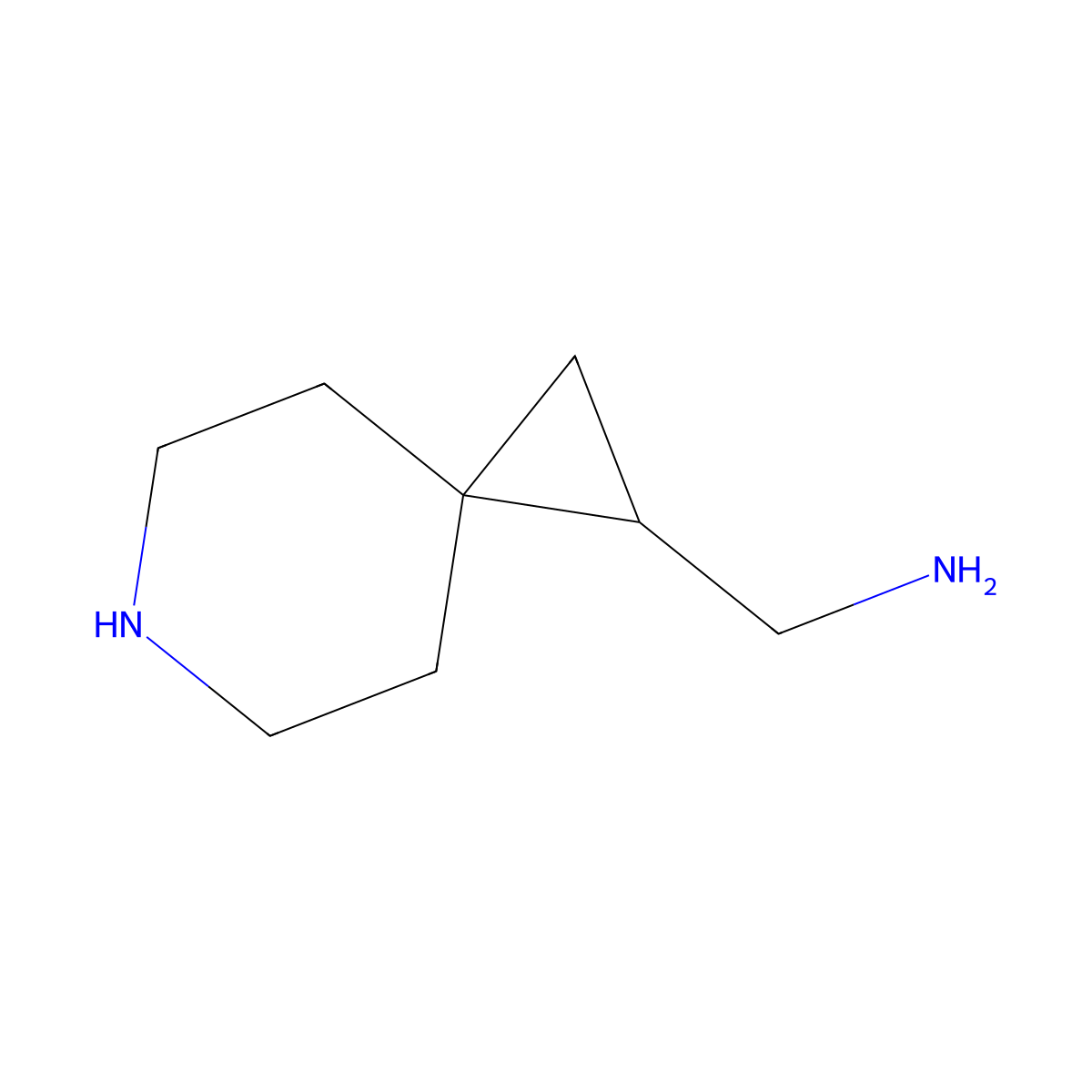 {6-Azaspiro[2.5]octan-1-yl}methanamine molecular structure, CAS 1340165-36-7