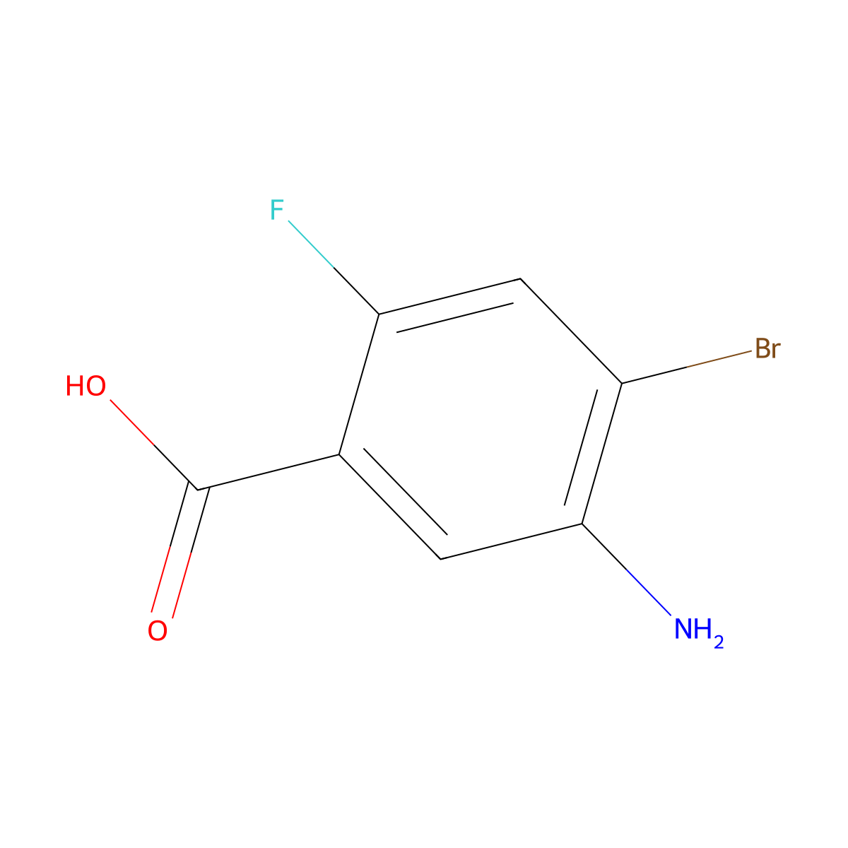 5-Amino-4-bromo-2-fluorobenzoic acid molecular structure, CAS 1340166-09-7