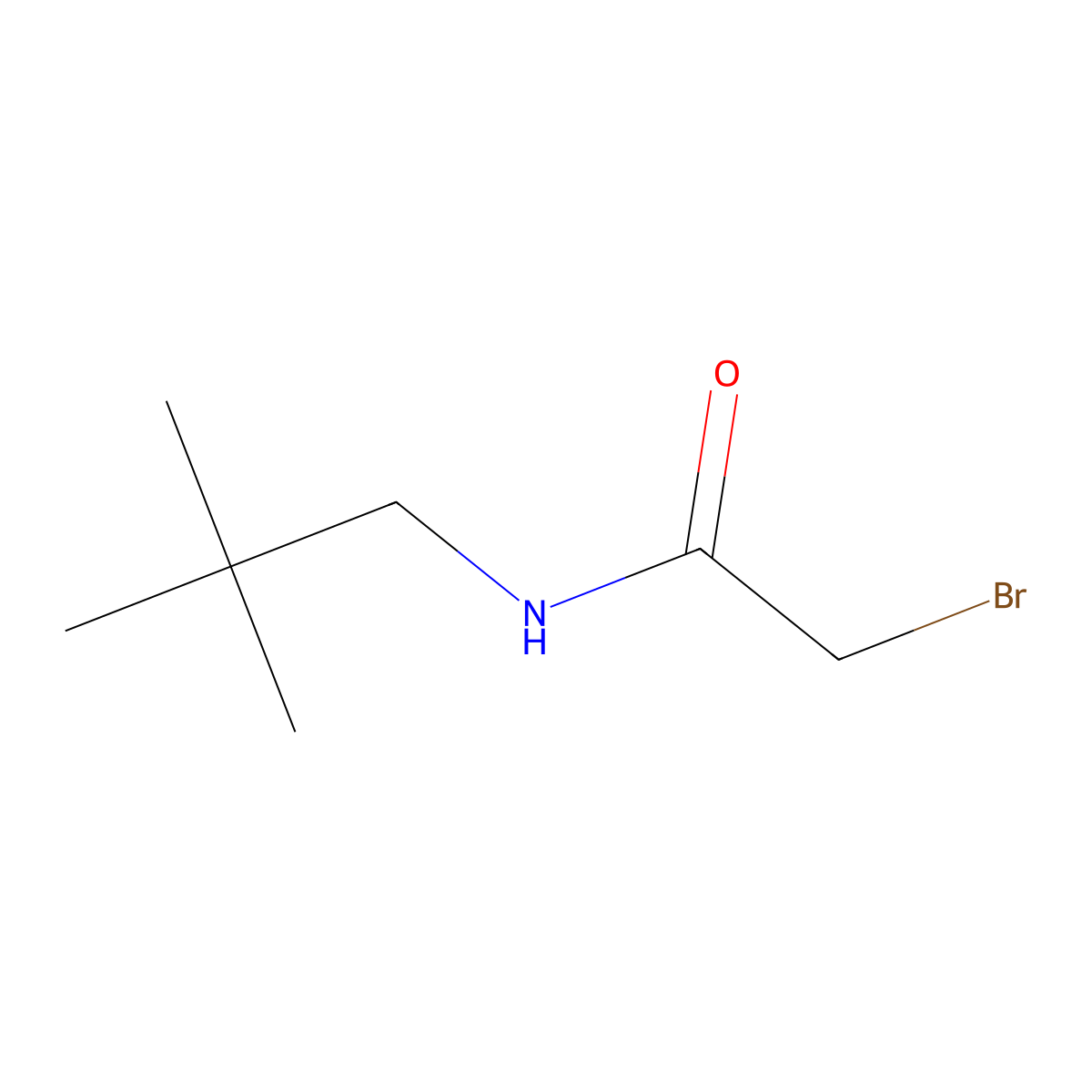 2-bromo-N-(2,2-dimethylpropyl)acetamide molecular structure, CAS 1340167-92-1
