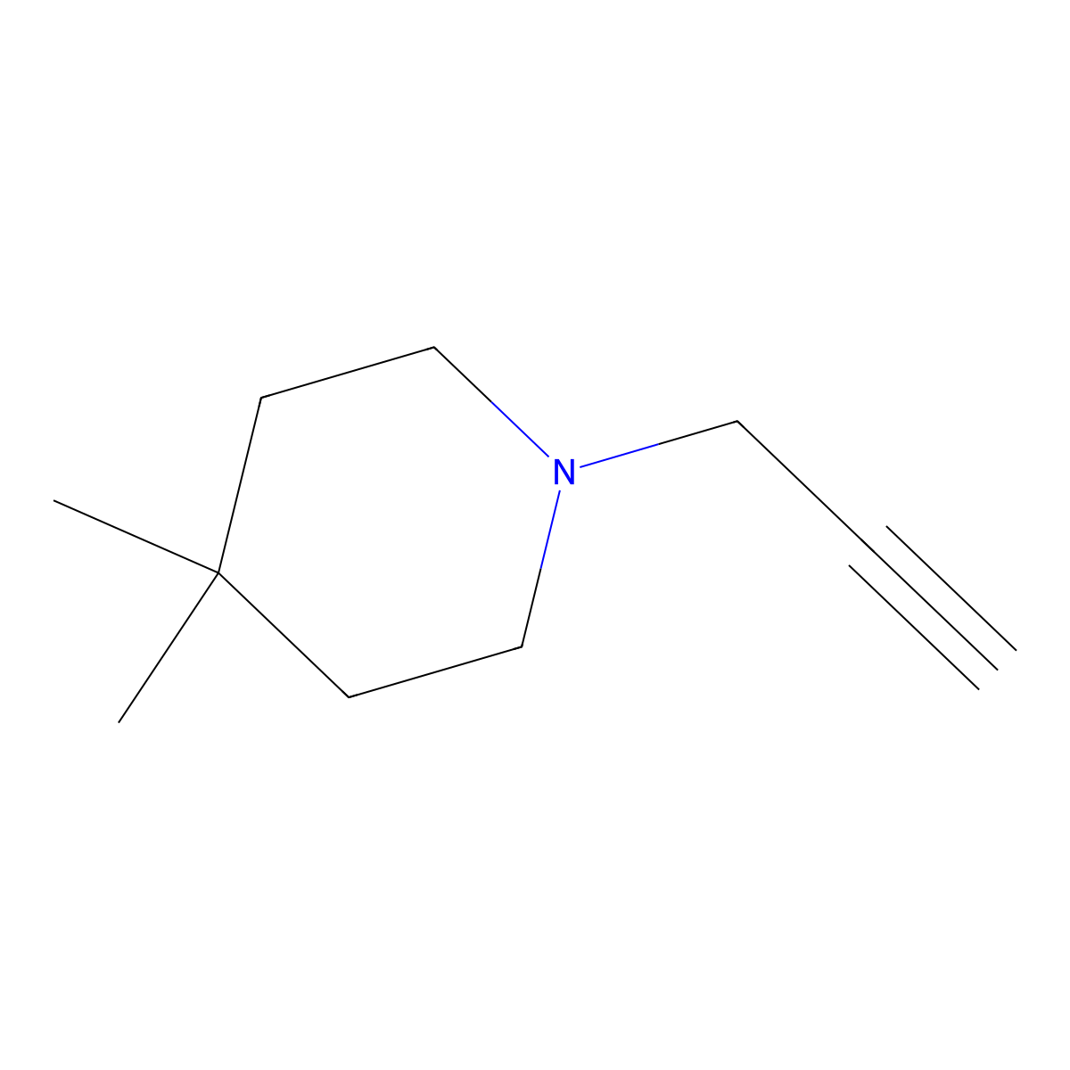 4,4-Dimethyl-1-(prop-2-yn-1-yl)piperidine molecular structure, CAS 1340168-07-1