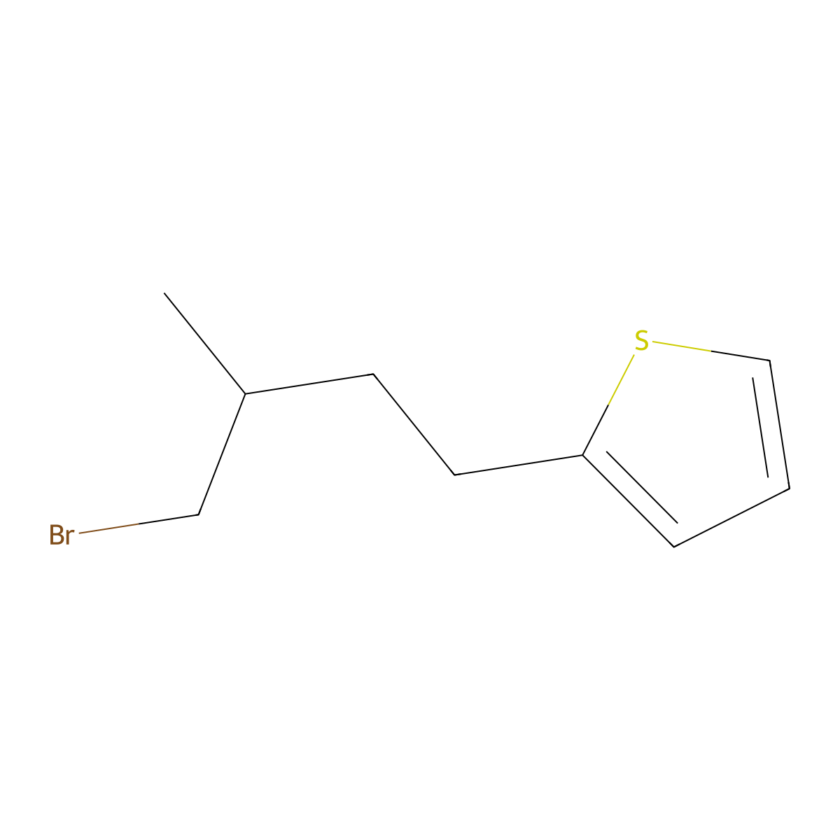 2-(4-Bromo-3-methylbutyl)thiophene molecular structure, CAS 1340169-23-4