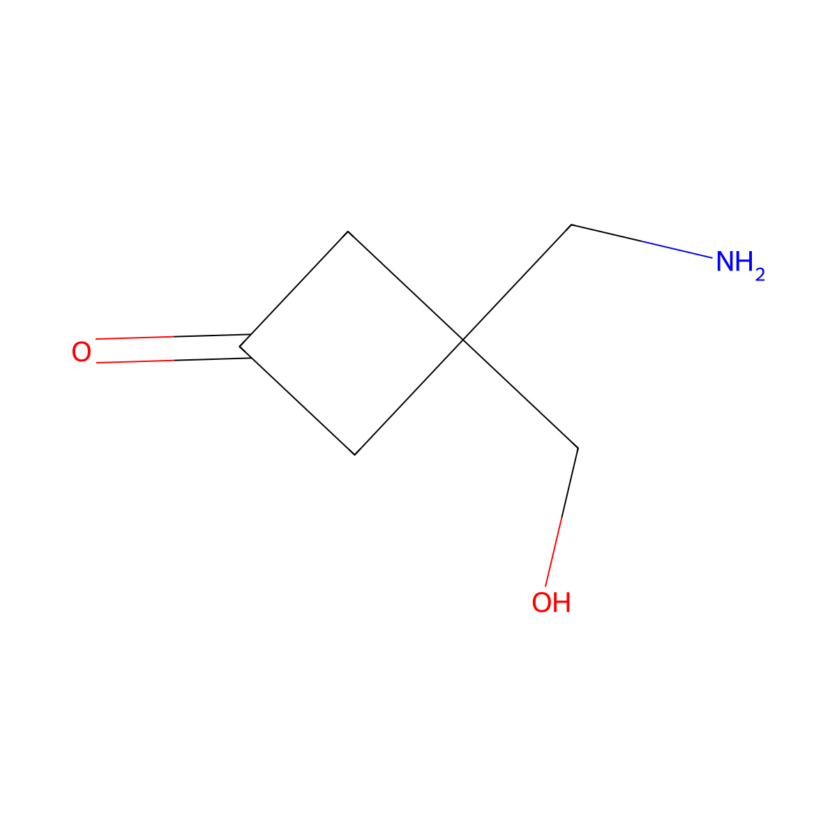 3-(Aminomethyl)-3-(hydroxymethyl)cyclobutan-1-one molecular structure, CAS 1340170-98-0