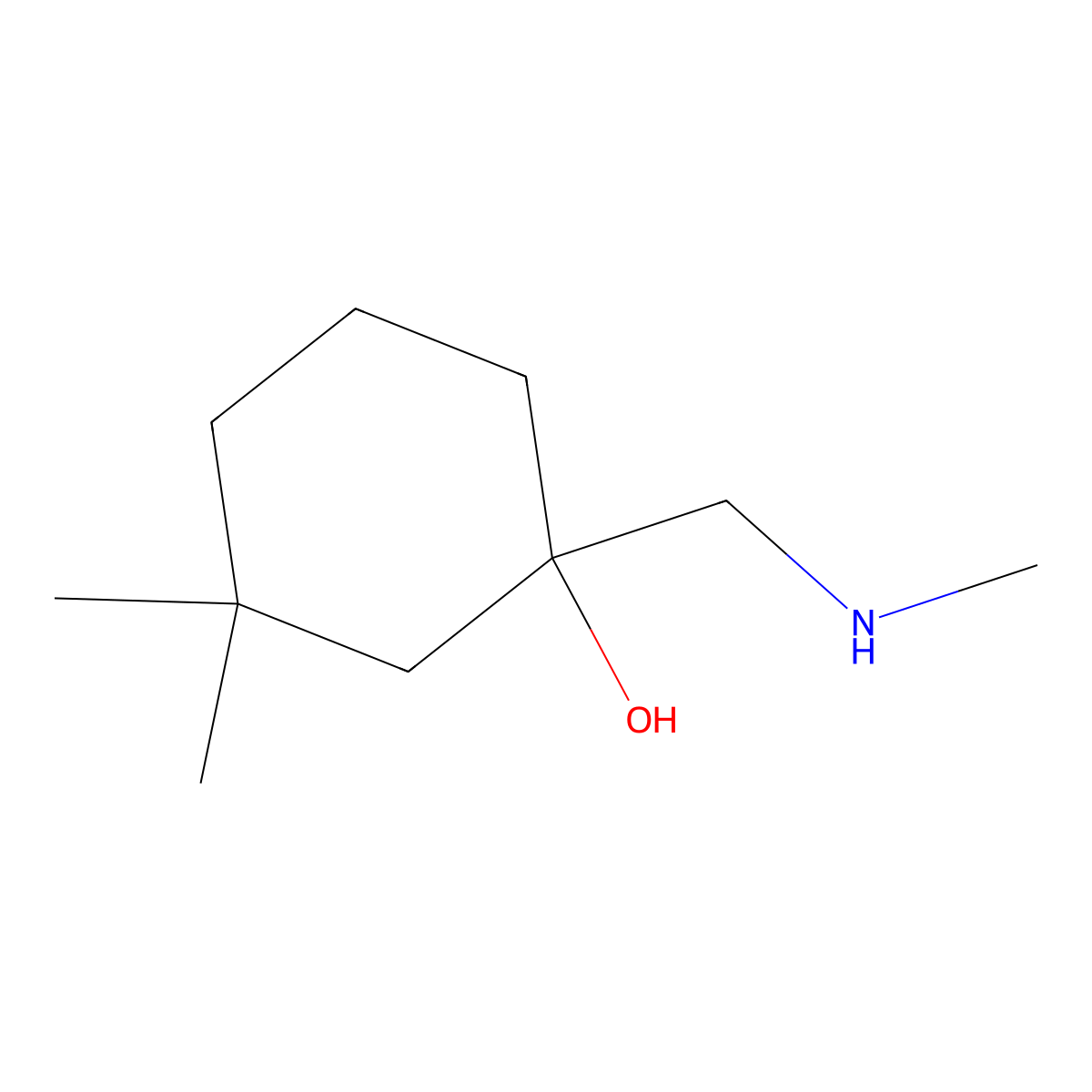3,3-Dimethyl-1-[(methylamino)methyl]cyclohexan-1-ol molecular structure, CAS 1340171-07-4