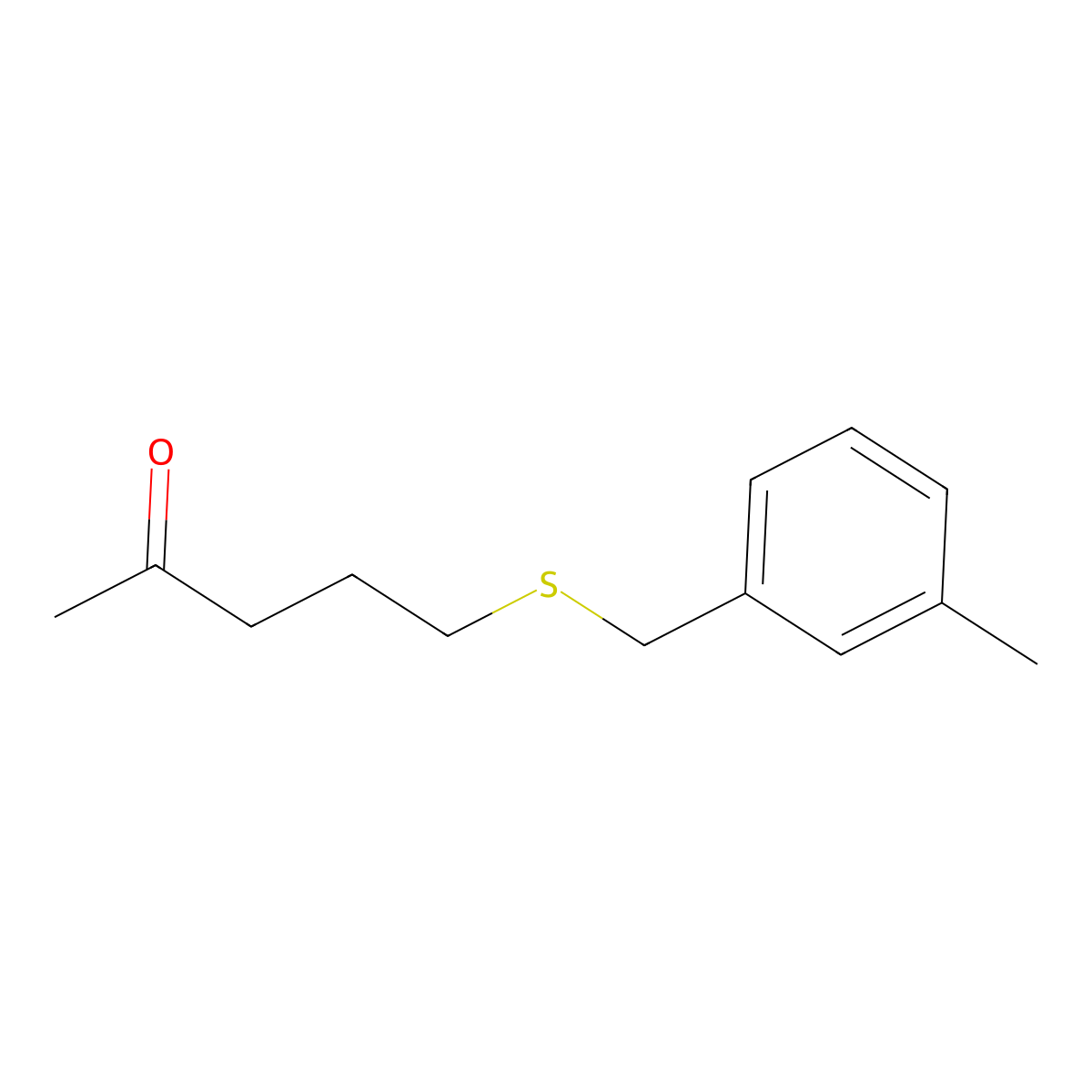 5-((3-Methylbenzyl)thio)pentan-2-one molecular structure, CAS 1340171-37-0
