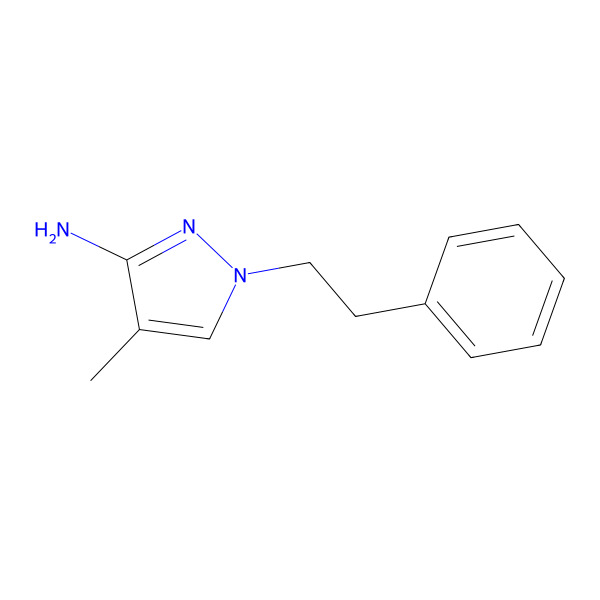 4-Methyl-1-phenethyl-1h-pyrazol-3-amine molecular structure, CAS 1340171-99-4