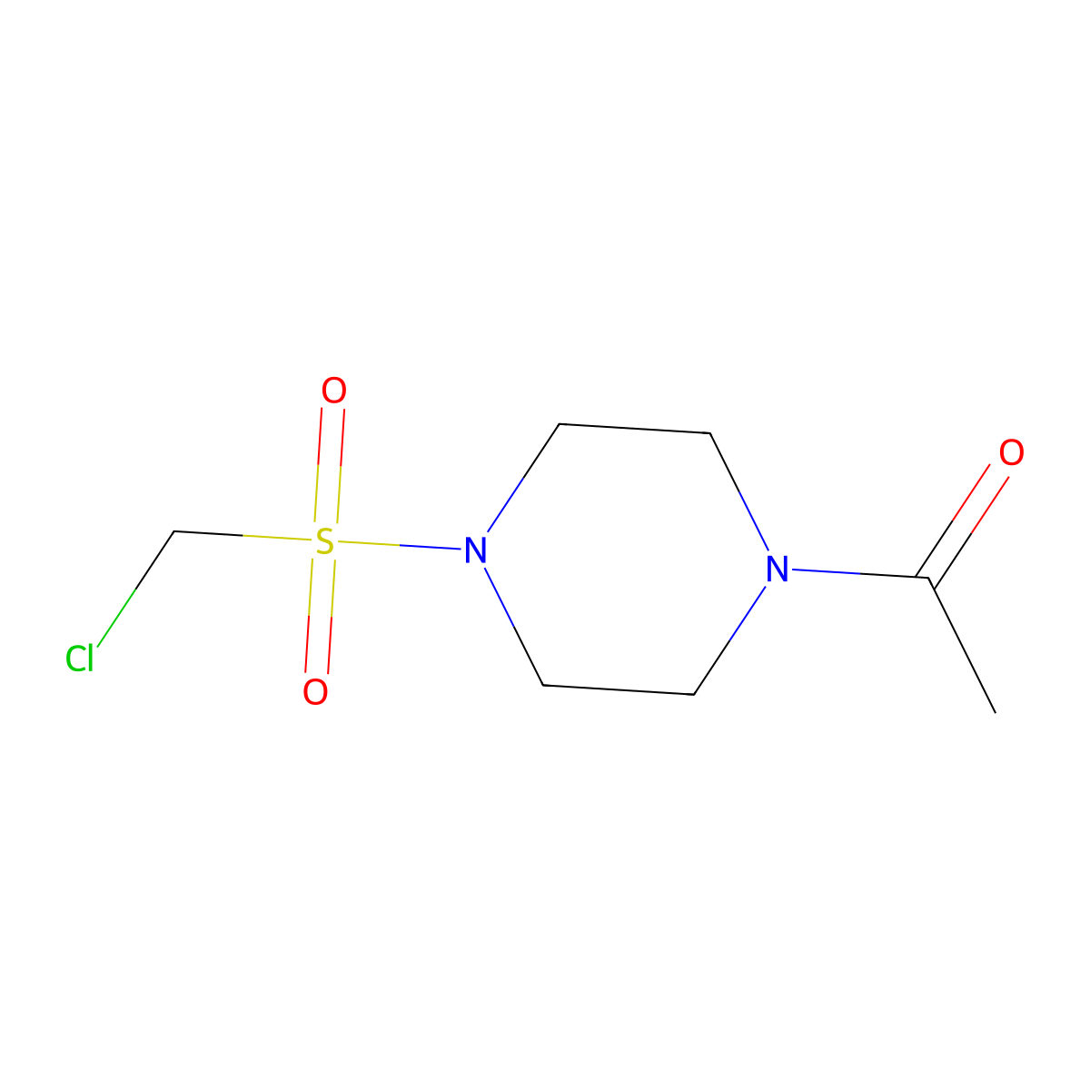1-(4-Chloromethanesulfonylpiperazin-1-yl)ethan-1-one molecular structure, CAS 1340172-42-0