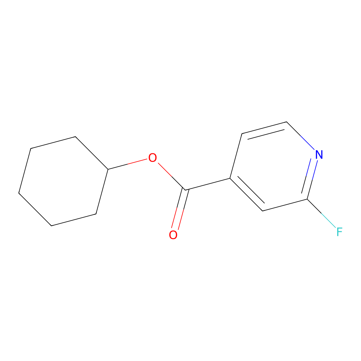 Cyclohexyl 2-fluoropyridine-4-carboxylate molecular structure, CAS 1340172-99-7