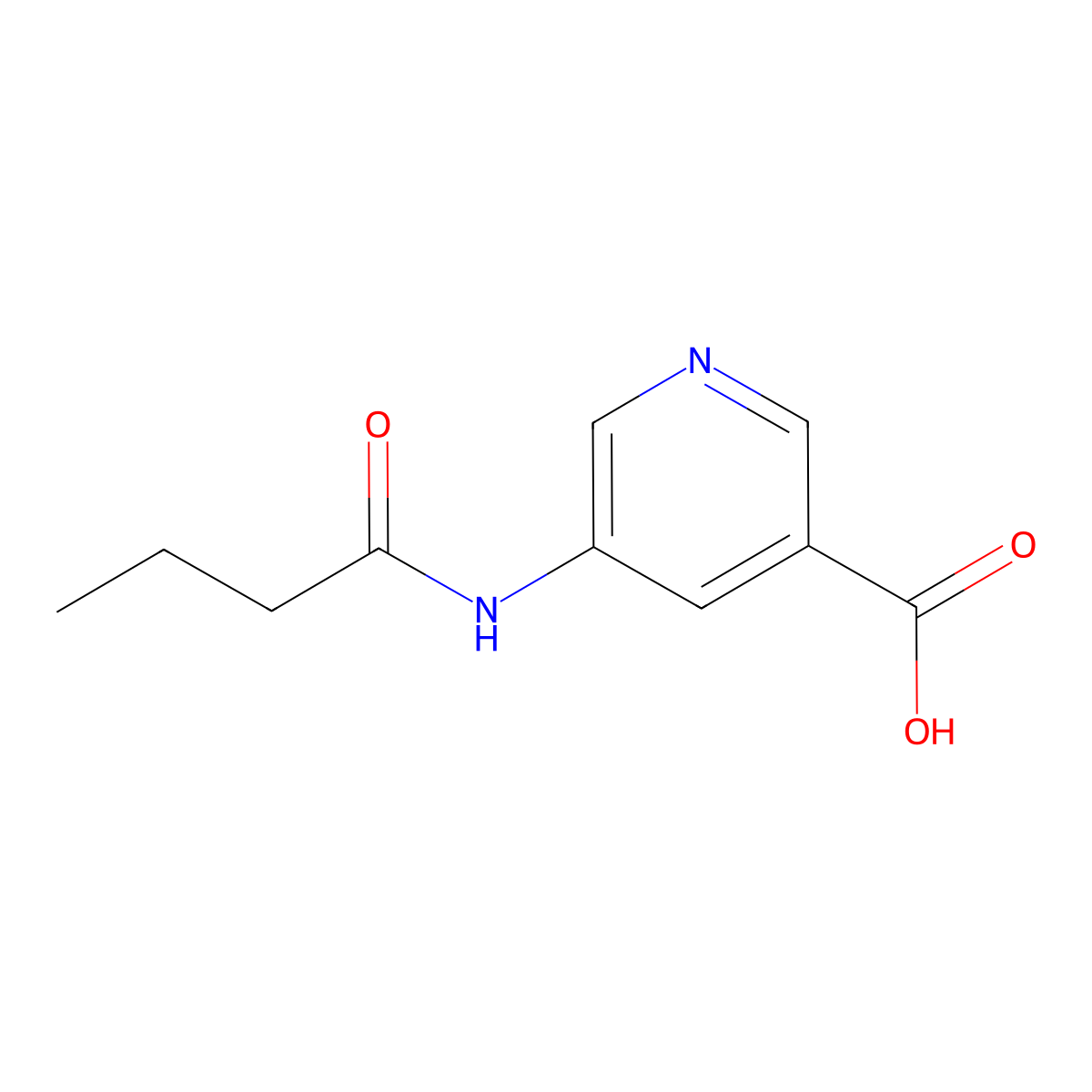 5-Butanamidopyridine-3-carboxylic acid molecular structure, CAS 1340174-17-5
