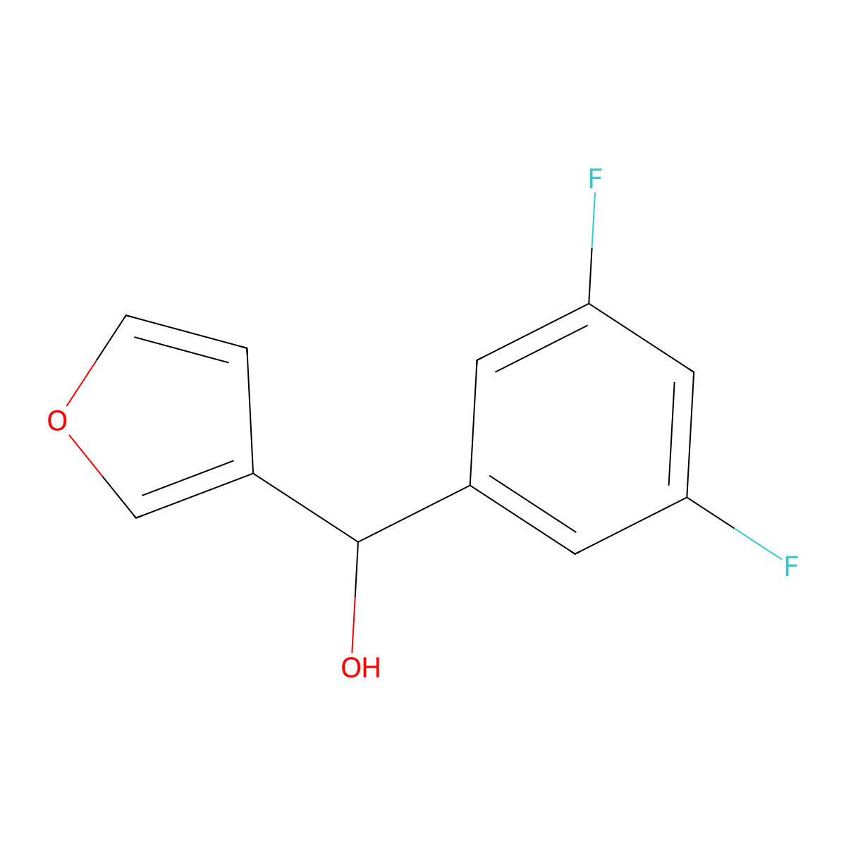 (3,5-Difluorophenyl)(furan-3-yl)methanol molecular structure, CAS 1340175-05-4