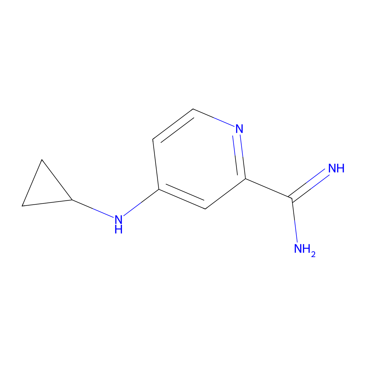 4-(Cyclopropylamino)pyridine-2-carboximidamide molecular structure, CAS 1340175-87-2