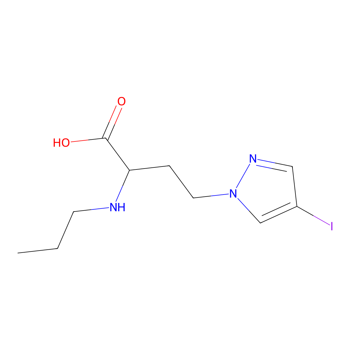 4-(4-Iodo-1h-pyrazol-1-yl)-2-(propylamino)butanoic acid molecular structure, CAS 1340176-19-3