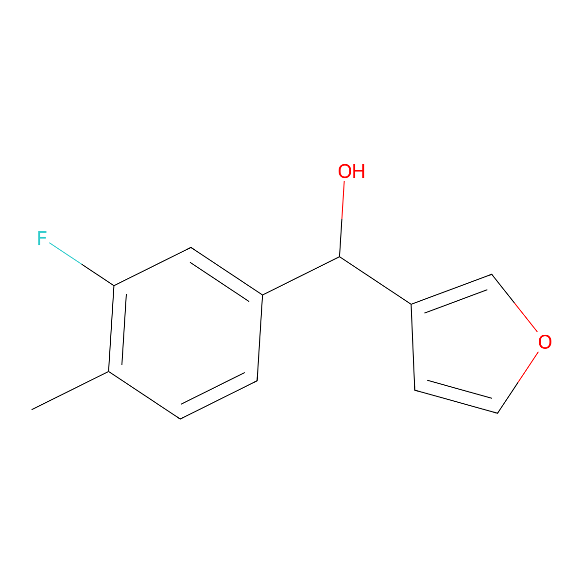 3-Fluoro-4-methylphenyl-(3-furyl)methanol molecular structure, CAS 1340177-16-3