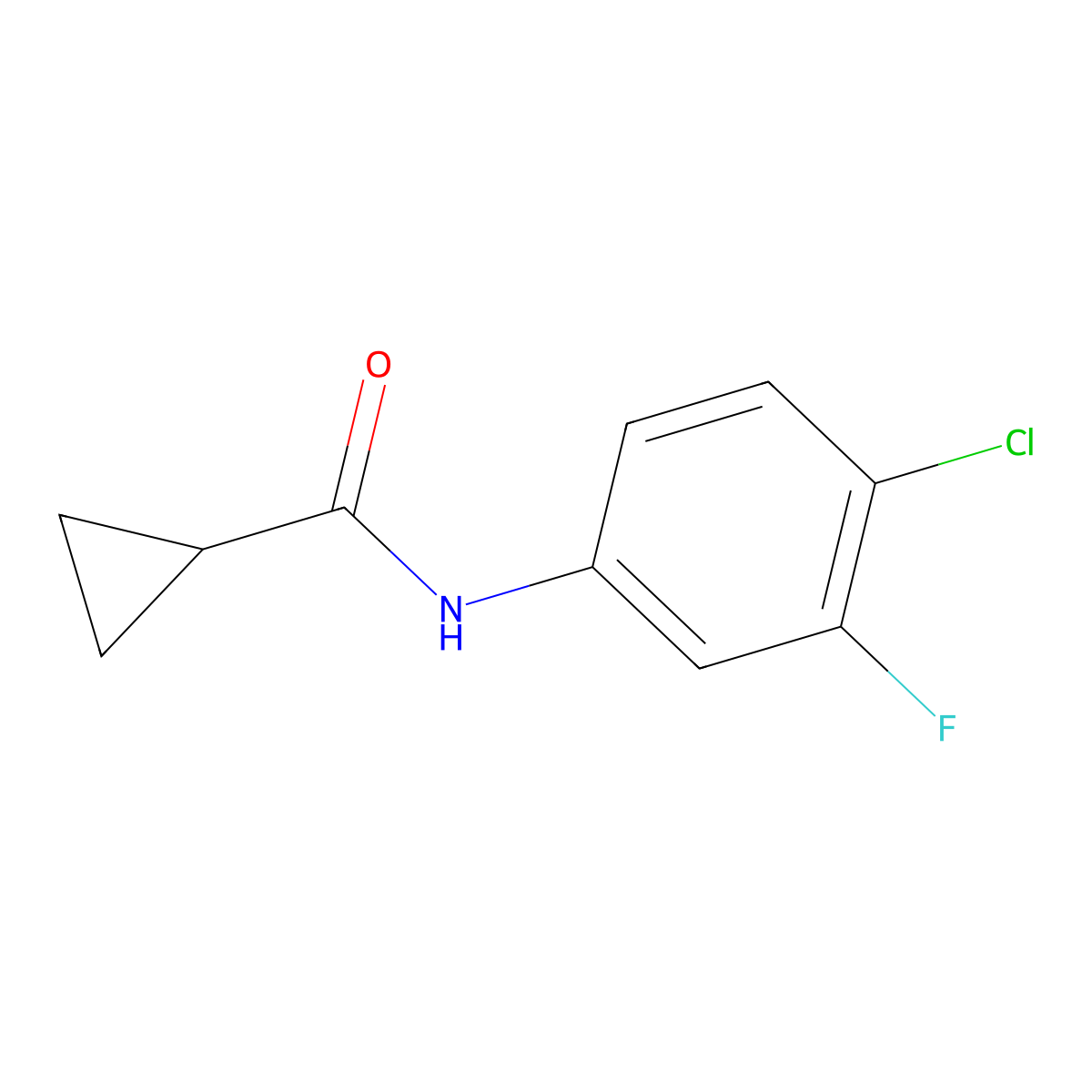 N-(4-chloro-3-fluorophenyl)cyclopropanecarboxamide molecular structure, CAS 1340178-17-7