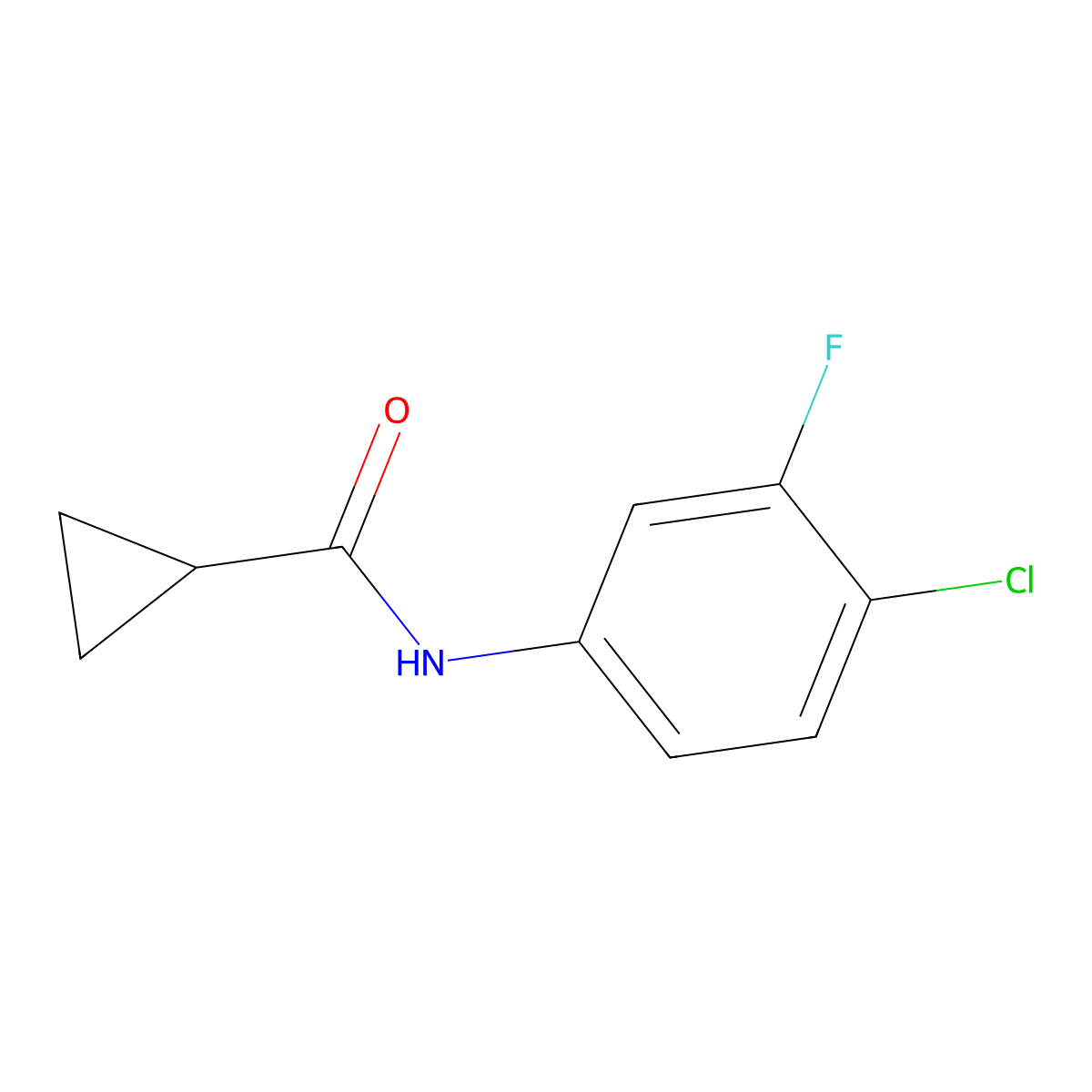 N-(4-chloro-3-fluorophenyl)cyclopropanecarboxamide molecular structure, CAS 1340178-17-7