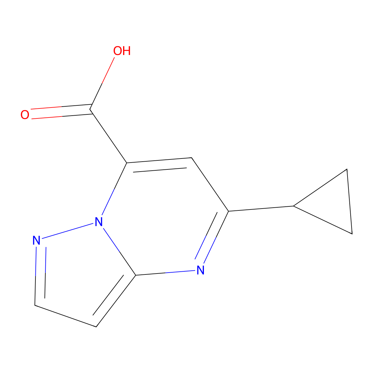 5-Cyclopropylpyrazolo[1,5-a]pyrimidine-7-carboxylic acid molecular structure, CAS 1340178-78-0